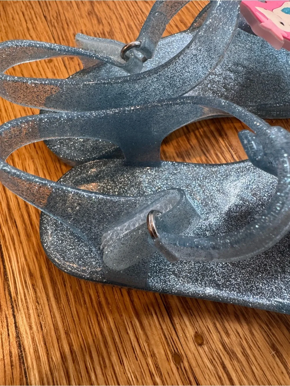 Old Navy Girls' Glitter Mermaid Jelly Sandals - Blue size 8C (runs small)